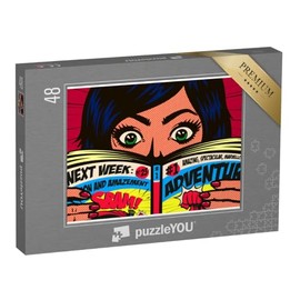 puzzleYOU: 48 Piece Excited Girl Pop Art Puzzle - Comic Puzzle Collection