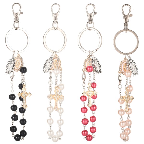LiHan1028 4-piece set of classic religious cross prayer beads paired