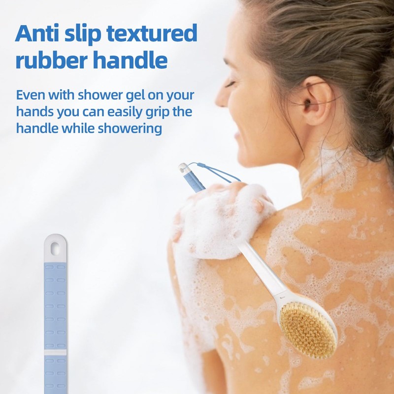 Bath Brush Long Handle for Shower, Back Scrubber for Shower,