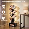 Hoctieon 6 Tier Tree Bookshelf, Tall Bookcase with Drawer, Freestanding