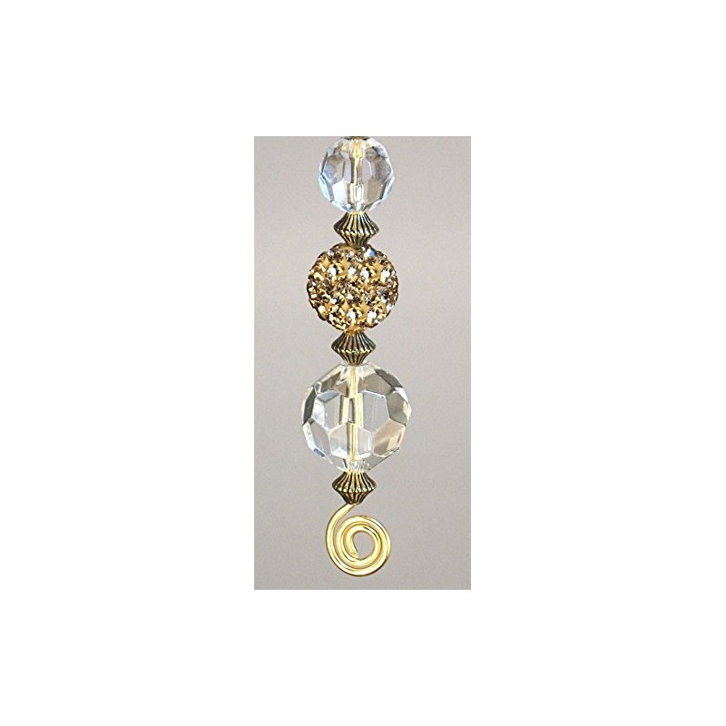 Trace Ellements Glimmering Gold Rhinestone and Clear Crystal Glass Ceiling