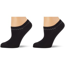 Nur Die Women's Feines Schuhsöckchen Ankle Socks, Black (Schwarz), 6 to 8