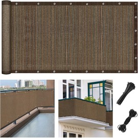 XiaZ Eligible Invoicing Veranda Blindfold Shade Awning High Density Polyethylene Dark Color Balcony Shade Increases Strength UV Protection Ventilated Home Window Veranda Comfortable Space Privacy Protection Blindfold Sheet Mocha Color 70.9 x 31.5 inches 