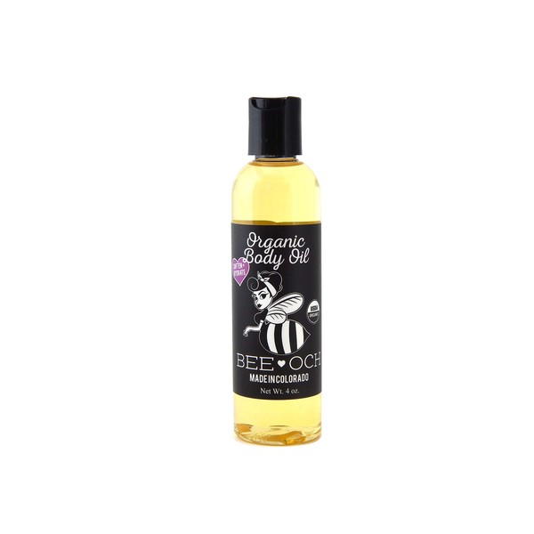 USDA Organic Body Oil Moisturizer 4 OZ- Hydrating, Fast Absorbing, Non-Greasy, Lavender & Sweet Orange - Doubles as The Perfect Massage Oil - Made in Small Batches in Colorado USA