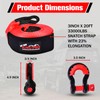 KING-PRO Snatch Strap Recovery Kit 3" x 20ft, 33,000lbs Breaking