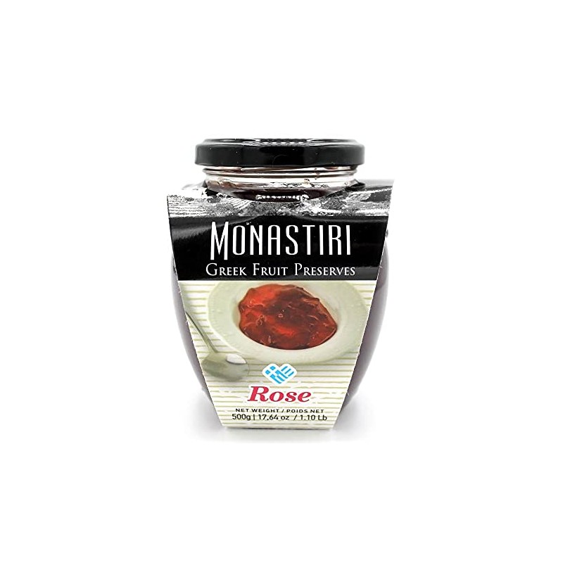 Monastiri Green Rose Pedals Greek Preserves, 16oz Jar