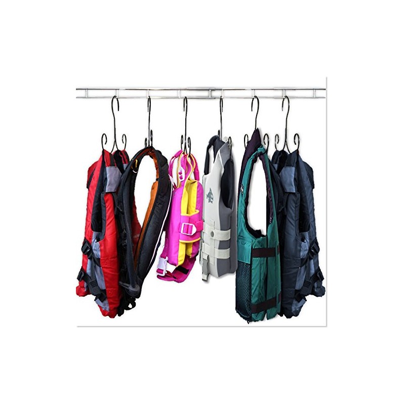 Boottique Chrome Life Jacket Hanger, Set of 10, Powder Coated
