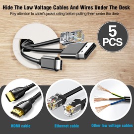 JTemgle 1-3/8" White Desk Grommet, JTemgle Plastic Cable Hole Cover Computer Table Cord Wire Organizer Caps Desktop Cord Management for Home Office TV Stands Tabletops, 5 Pieces