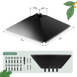 Metal Squirrel Baffle for 4x4 Post, 17 Inch Squirrel Guard for for Bird Feeder Poles, Wooden Pole Mount Squirrel Proof to Keep Squirrels and Raccoons Out of Bird feeders, Black