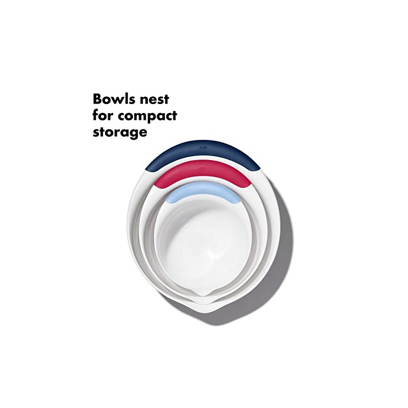 OXO,plastic Good Grips 3-Piece Mixing Bowl Set – Blueberry, Jam
