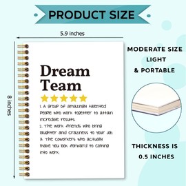 Sixrip Dream Team Definition White Notebook - 160 Blank Pages, Minimalist Spiral Notebook for Office Staff, Coworker Gifts for New Job, Promotion & Everyday Appreciation,Team Member Gifts for Employee