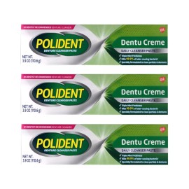 Polident Paste for Denture and Partials Cleaning, Triple Mint Freshness,3.9 Oz 3