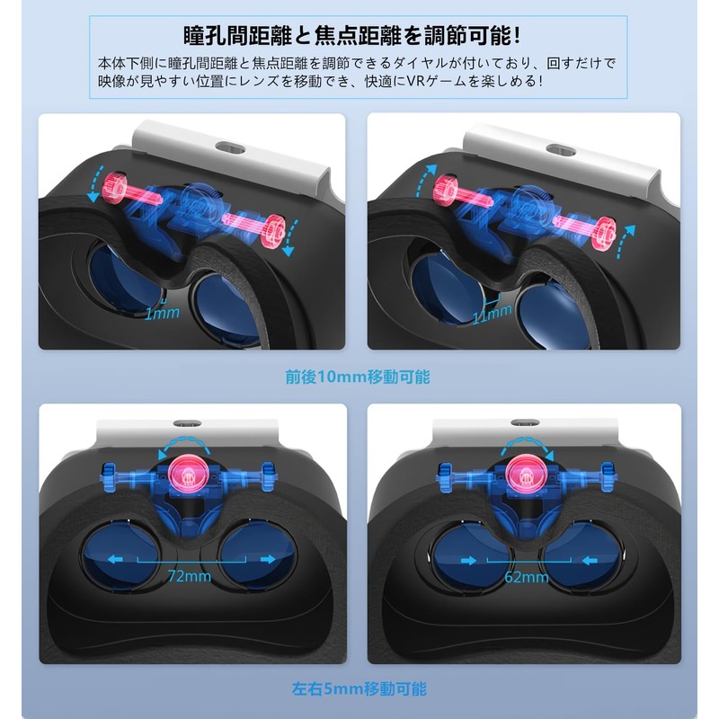 SHEAWA for Switch/OLED Model, VR Goggles, Headset, Interpupillary Distance/Focal Length