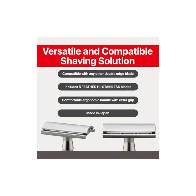 Feather All Stainless Steel Double Edge Shaving Razor