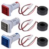 DWEII 3PCS Square LED Digital Voltmeter Ammeter Hertz Meter AC20-500V