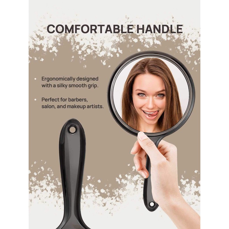 OMIRO Hand Mirror, Double-Sided Handheld Mirror 1X/3X Magnifying Mirror with
