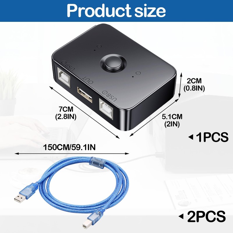 keyxer USB 2.0 Printer Sharing Switch mit 2 Ports |