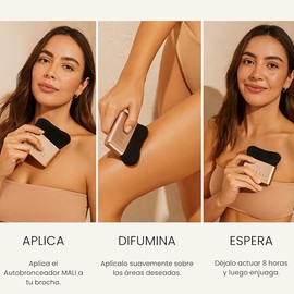 MALI Brocha para Bronceado Vegana | Blending Brush Ultra Suave para Self Tanner en Cara, Manos, Pies y Cuerpo | Reutilizable, Ideal para Rodillas, Cod