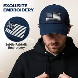 American Flag Hats for Men Black Ball Caps for Men Adjustable Patriotic Embroidery Hat with UV Protection Perfect for Independence Day