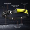 Lampara Cabeza 2PCS,Linterna Cabeza LED de Detección Inteligente Recargable,Iluminación Gran