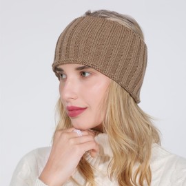 axy HBW5 Winter Headband Women's Knitted Headband Beige