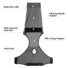 Pssopp Recovery Suit for Dogs, Full Body Dog Nappy, Reusable, Professional Surgical Recovery Costume, Dog Nappies, Hygiene Pants (M)