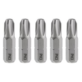 sourcing map 5pcs PH3 Phillips Screwdriver Bit 1/4" Hex Shank 25mm/1" Length Magnetic Cross Head Hex Bits S2 Steel Screw Driver Bit