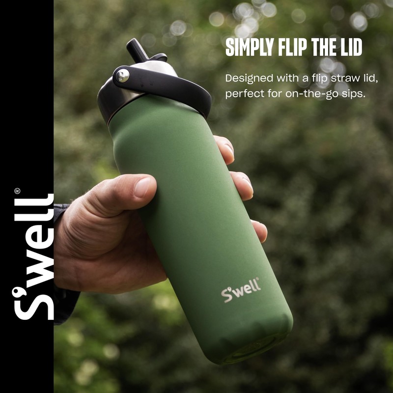S'well Recycled Stainless Steel Explorer with Flip Straw Lid, 700ml,