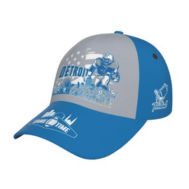 DKEAQZ Baseball Cap for Men, Football Gifts Detroit Fans, Baseball Hat for Women, Adjustable Print Football Style Cap for Game Day Headwear