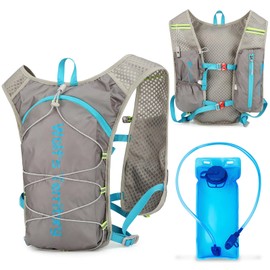 Laufweste für Damen und Herren, Laufweste mit 2L Trinkblase, Running Vest, Reflektierende Trinkrucksack mit Handyhalterung, Hydration Pack für Laufen, Radfahren, Trails, Marathons