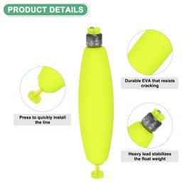 M METERXITY 10-Pack Fishing Bobbers Floats, 96mm EVA Foam Weighted Bobbers for Crappie/Bluegill/Trout Bass/Catfish, Clip-on Floats Slip Corks Floaters Strong Buoys [Yellow]