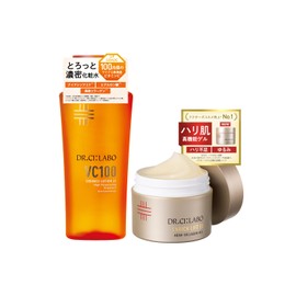 Dr. CiLabo VC 100 Essence Lotion EX V 5.1 fl oz (150 ml) Aqua Collagen Gel Enrich Lift EX a 1.8 oz (50 g) Set (Vitamin C Lotion, Pore Tightening, Highly Moisturizing, Dryness, Sensitive, Pore Present