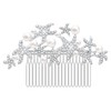 Women's Crystal Bride Sea Star with Pearl Wedding Hair Comb