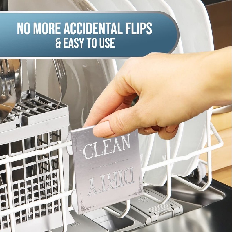Dishwasher Sign Clean Dirty Signs Stainless Steel Interior Indicator -