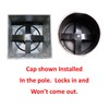 Deltech Manufacturing 3-1/4" Round Light Pole Top Cap- Black Plastic