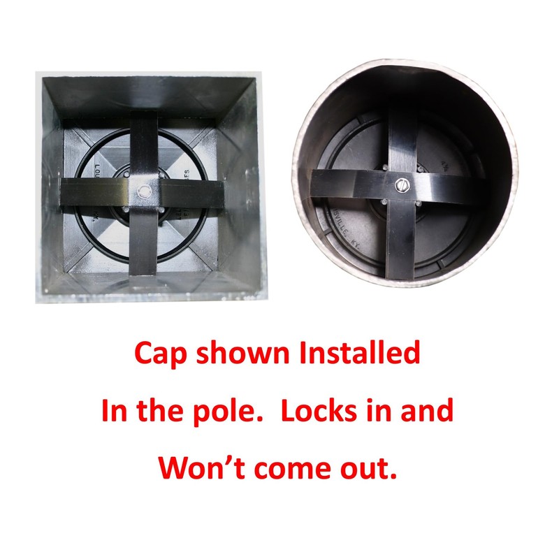 Deltech Manufacturing 3-1/4" Round Light Pole Top Cap- Black Plastic
