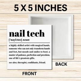 Nail Tech Gifts for Women, Nail Artist Technician Manicurist Gift for Christmas Birthday, Nail Salon Room Desk Decor Sign, Nail Tech Definition Decor