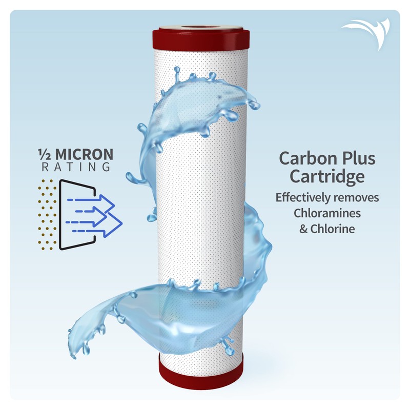 AquaticLife 10-Inch Sediment Water Filter Replacement Cartridges Kit (Carbon Plus