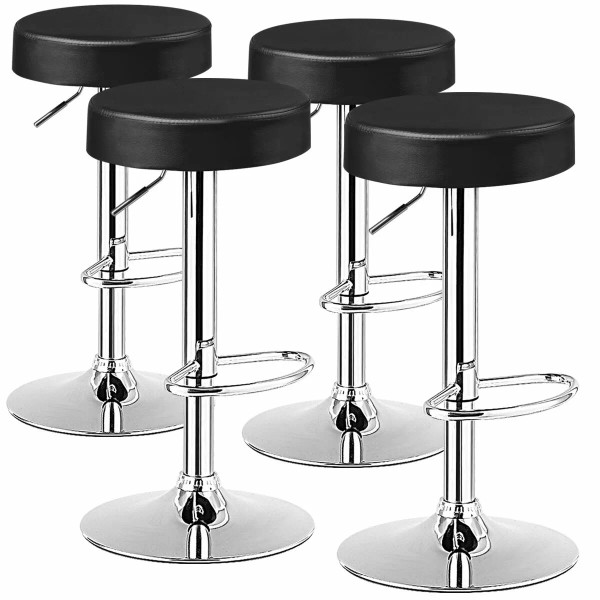 Costway Set of 4 Round Bar Stool Adjustable Swivel Pub