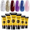 BURANO Poly Extension Gel Nail Kit, 6 Bottles Purple Blue