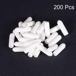 sourcing map Round Rubber End Caps 1/8 Inch (3 mm) Vinyl Cover Screw Thread White Pack of 200