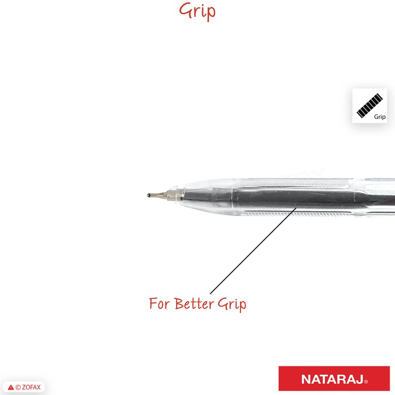 NATARAJ - 20 Gelix Gel BLACK Pens 0.7mm Fine Tip