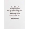 Greeting Card Happy 2nd Birthday with Golden Labrador Retriever Dog