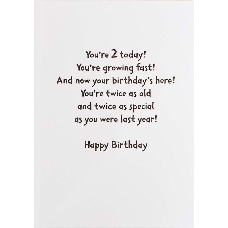 Greeting Card Happy 2nd Birthday with Golden Labrador Retriever Dog