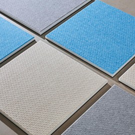 6 Pack Acoustic Panels Self-adhesive, 19.7"X 19.7" X 1.2" Soundproof Wall Panels, Wall Decoration Sound Absorbing Palnel, 3 layers and High Density for Home Studio, Flame Retardant (Beige, 6 pk)