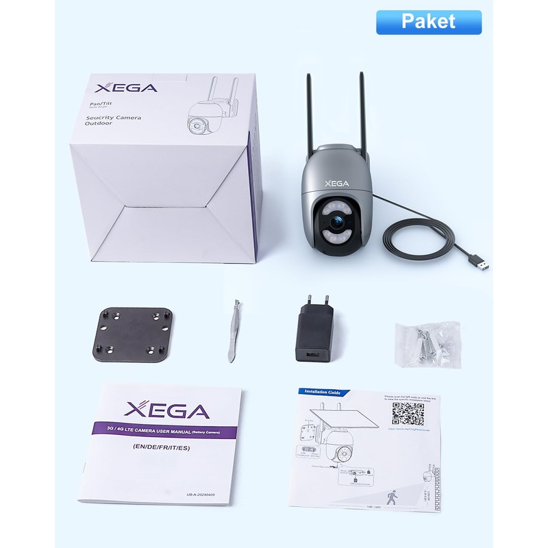 Xega 4G LTE Wired 24/7 Surveillance Camera with SIM Card