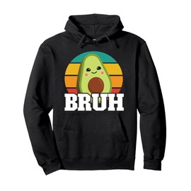 Avocado Lovers Gift, Vintage Retro, Bruh Avocado Pullover Hoodie