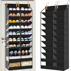 Euct 20-30 Pairs Over the Door Shoe Organizer, 10-Tier Hanging Shoe Storage