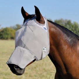 Cashel Crusader Fly Mask, Long Nose (Grey, Warmblood)
