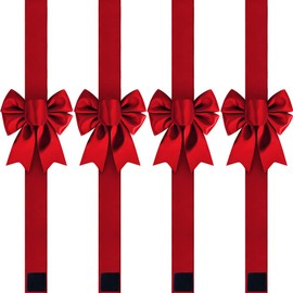 PBQOA Christmas Cabinet Bows Festive Ribbons Large X-Mas Door Ribbon Party Decorations, Red